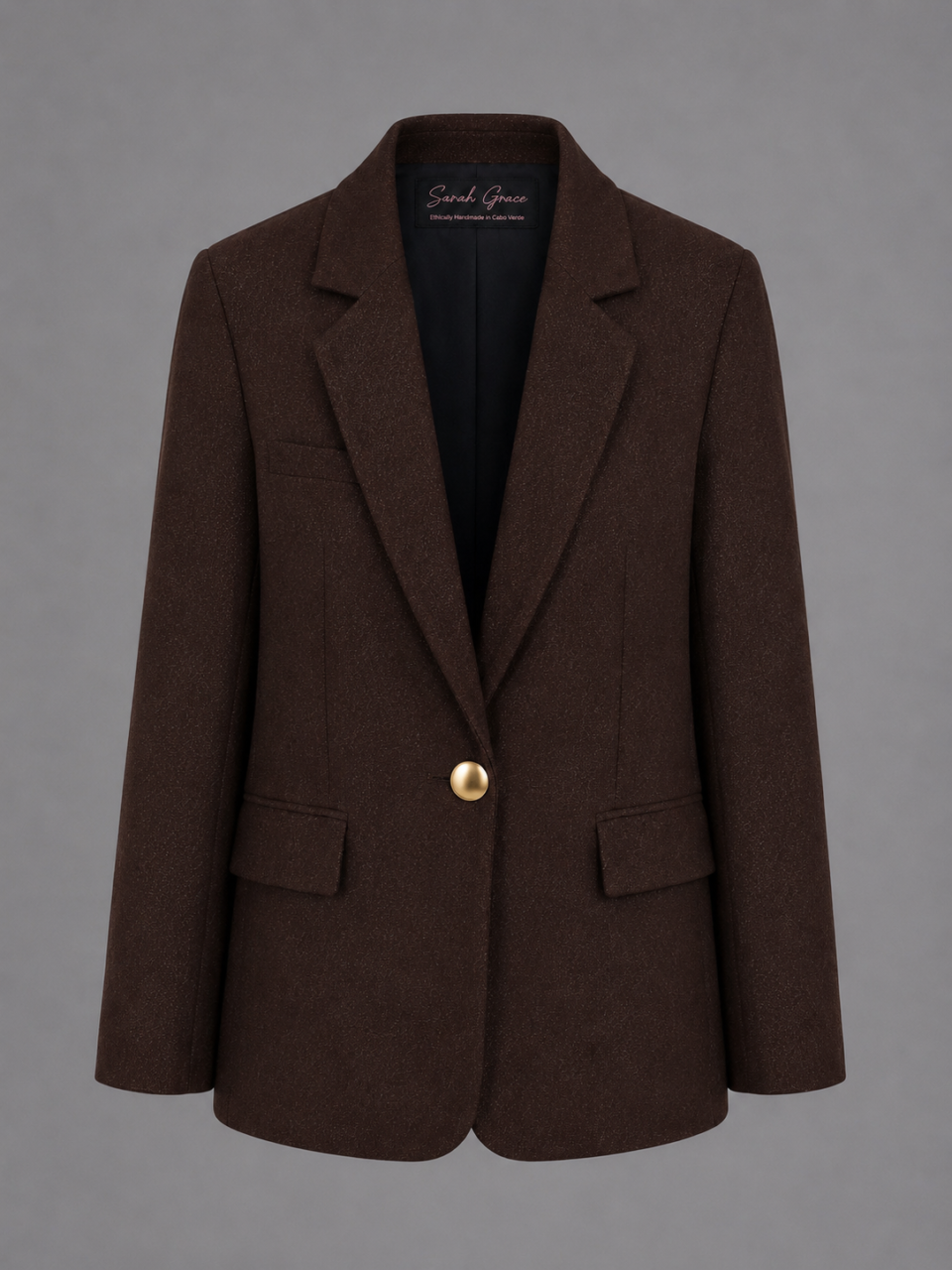 MIDNIGHT OVERSIZED BLAZER- DARK BROWN